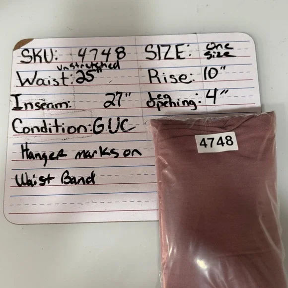 New Mix Womens One Size Jeggings Dusty Rose Skinny Stretch Pull On Mauve Comfort - Picture 7 of 7